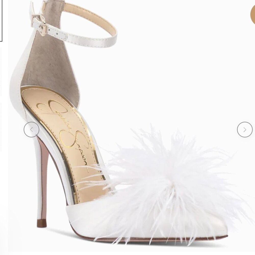 NEW without tags - Jessica Simpson Wolistie Pointed Toe Heels in White, Size 8